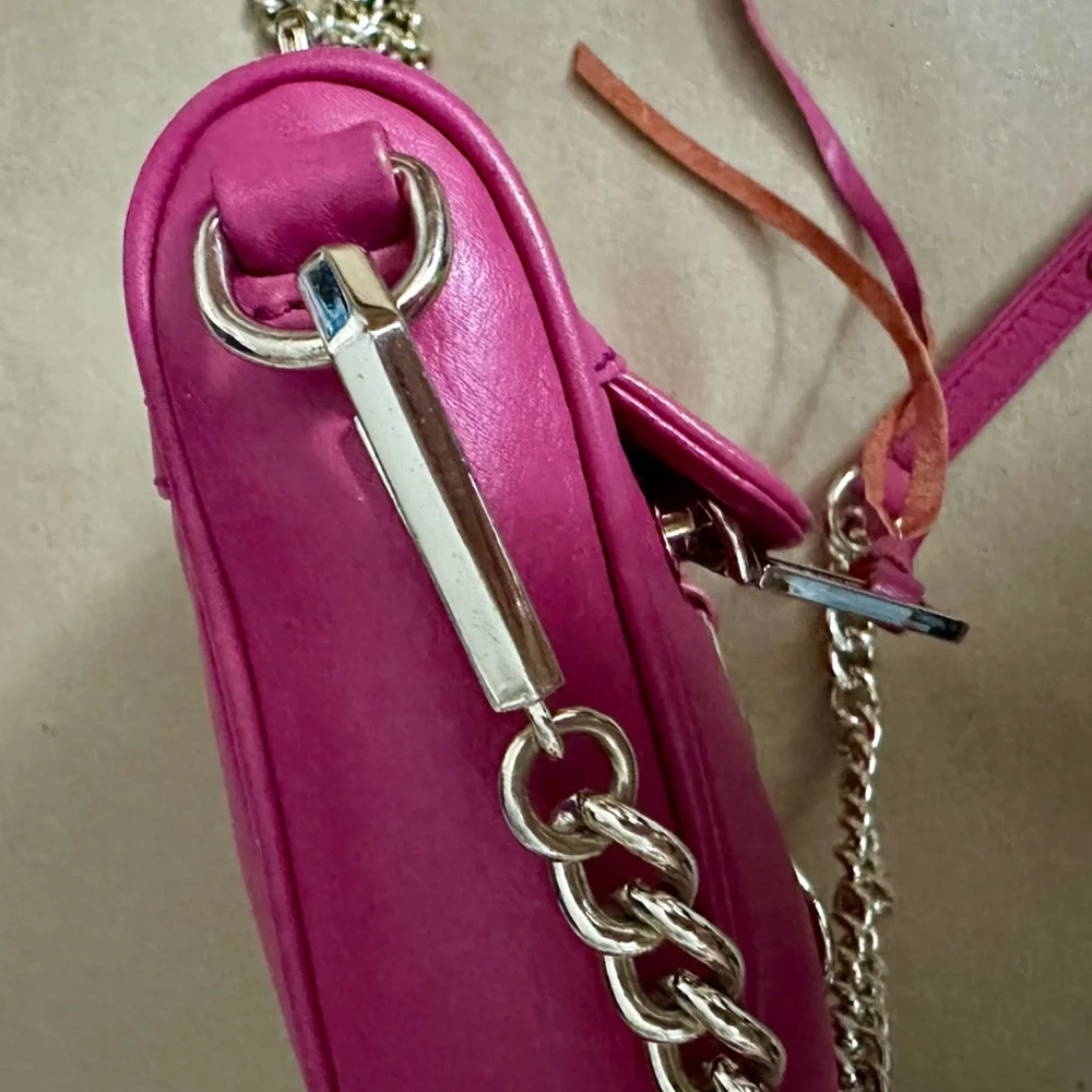 Rebecca Minkoff Mini MAC Hot Pink Leather Crossbody Shoulder Bag